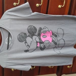 Gray and Pink Mickey Mouse T-shirt